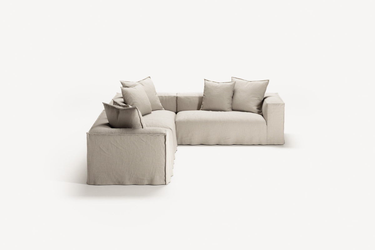 NOMAD - 5 Seat Corner - Right - Pure Linen Off-White