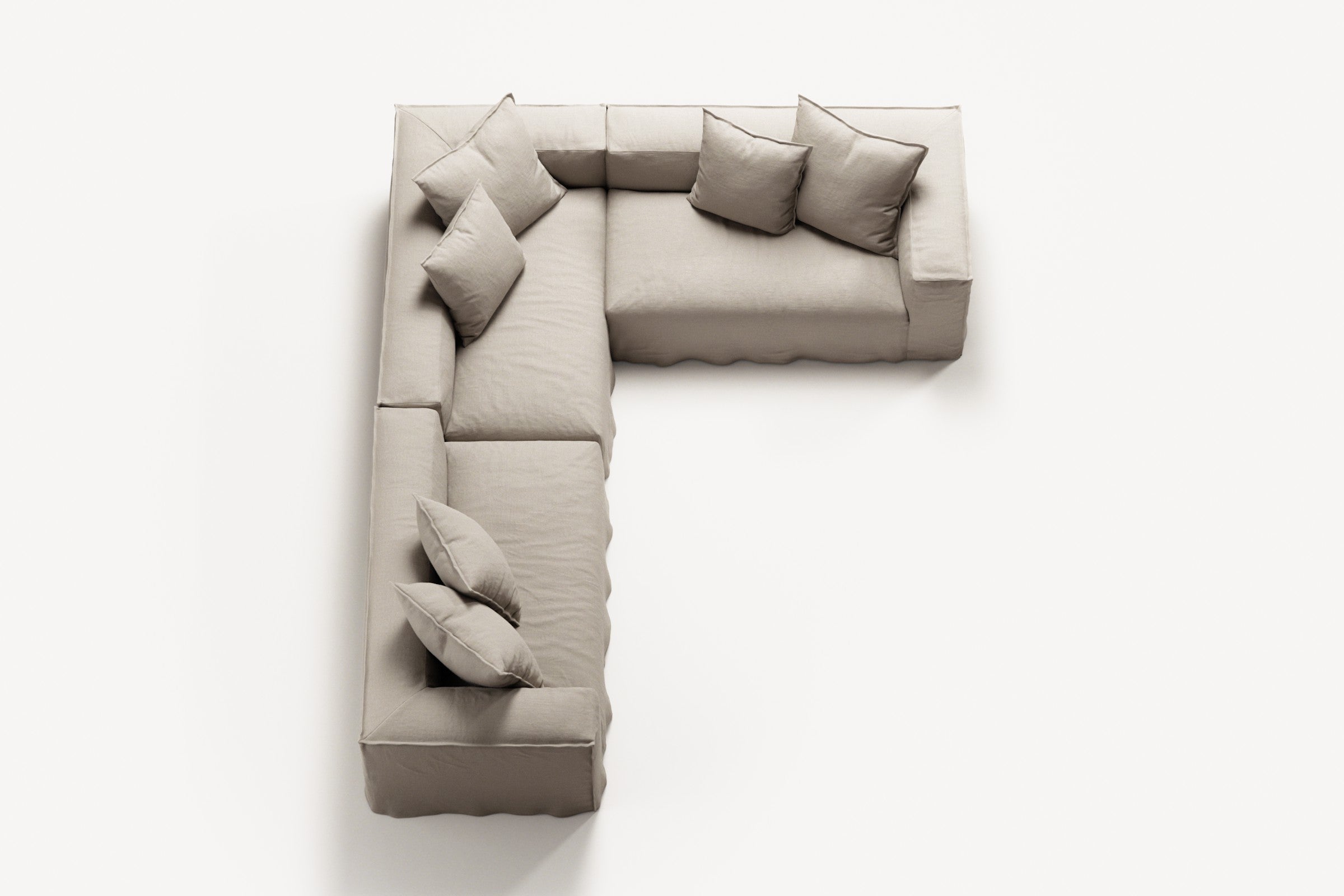 NOMAD - 5 Seat Corner - Right - Pure Linen Off-White