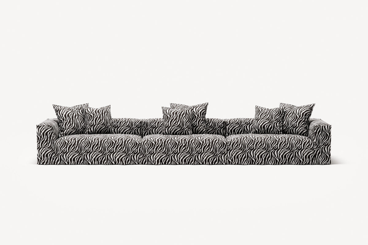 NOMAD - 5 Seat - Chenille Jacquard Zebra Black White