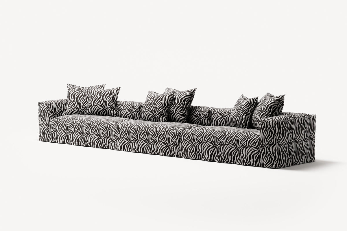 NOMAD - 5 Seat - Chenille Jacquard Zebra Black White