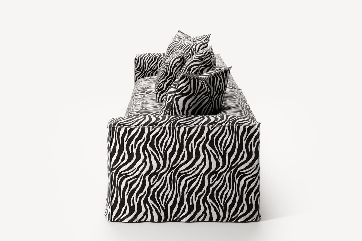 NOMAD - 5 Seat - Chenille Jacquard Zebra Black White