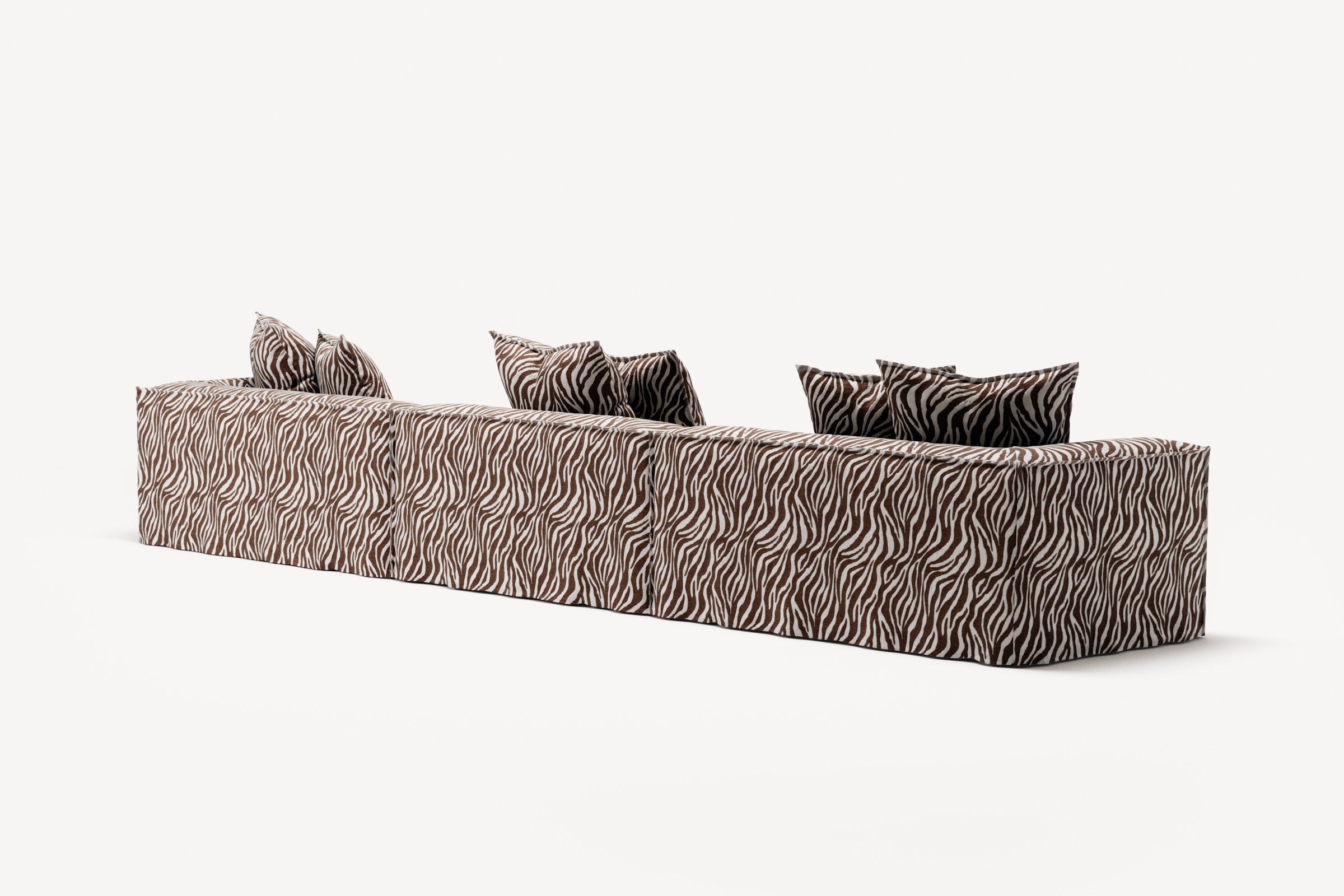 NOMAD - 5 Seat - Chenille Jacquard Zebra Brown White