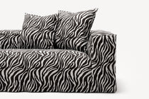 NOMAD - 5 Seat corner with open end - Left - Chenille Jacquard Zebra Black White