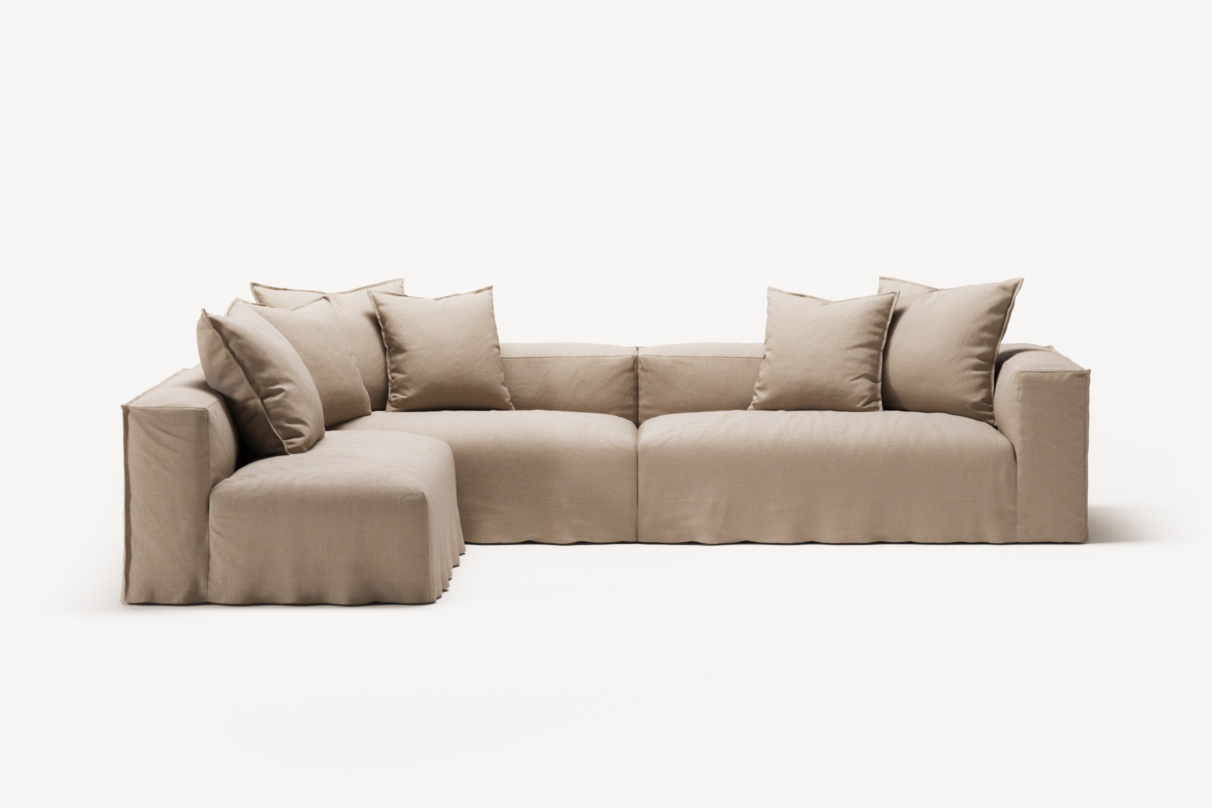 NOMAD - 5 Seat corner with open end - Left - Brushed Cotton Sandy Beige