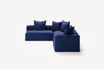 NOMAD - 5 Seat corner with open end - Left - Brushed Cotton Dark Blue
