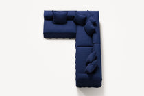 NOMAD - 5 Seat corner with open end - Left - Brushed Cotton Dark Blue