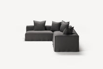 NOMAD - 5 Seat corner with open end - Left - Brushed Cotton Dark Gray