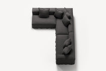NOMAD - 5 Seat corner with open end - Left - Brushed Cotton Dark Gray