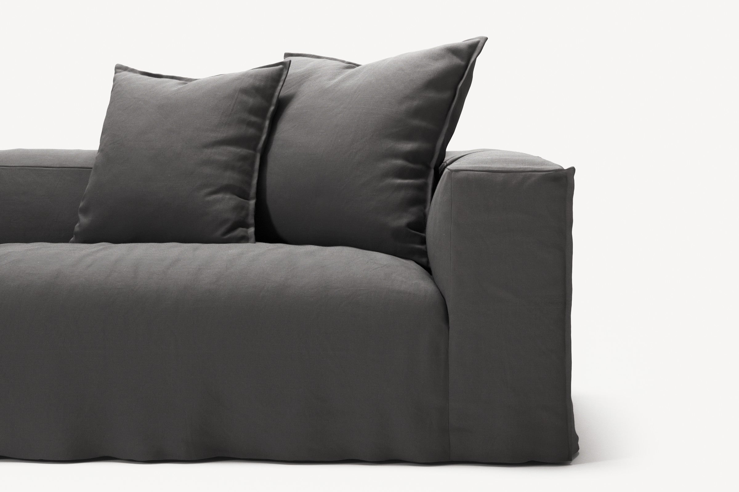 NOMAD - 5 Seat corner with open end - Left - Brushed Cotton Dark Gray