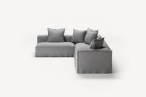 NOMAD - 5 Seat corner with open end - Left - Brushed Cotton Light Gray