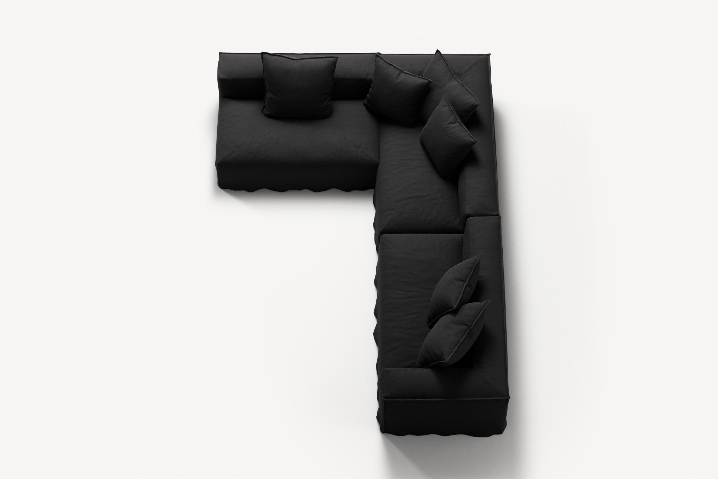 NOMAD - 5 Seat corner with open end - Left - Pure Linen Dark Charcoal