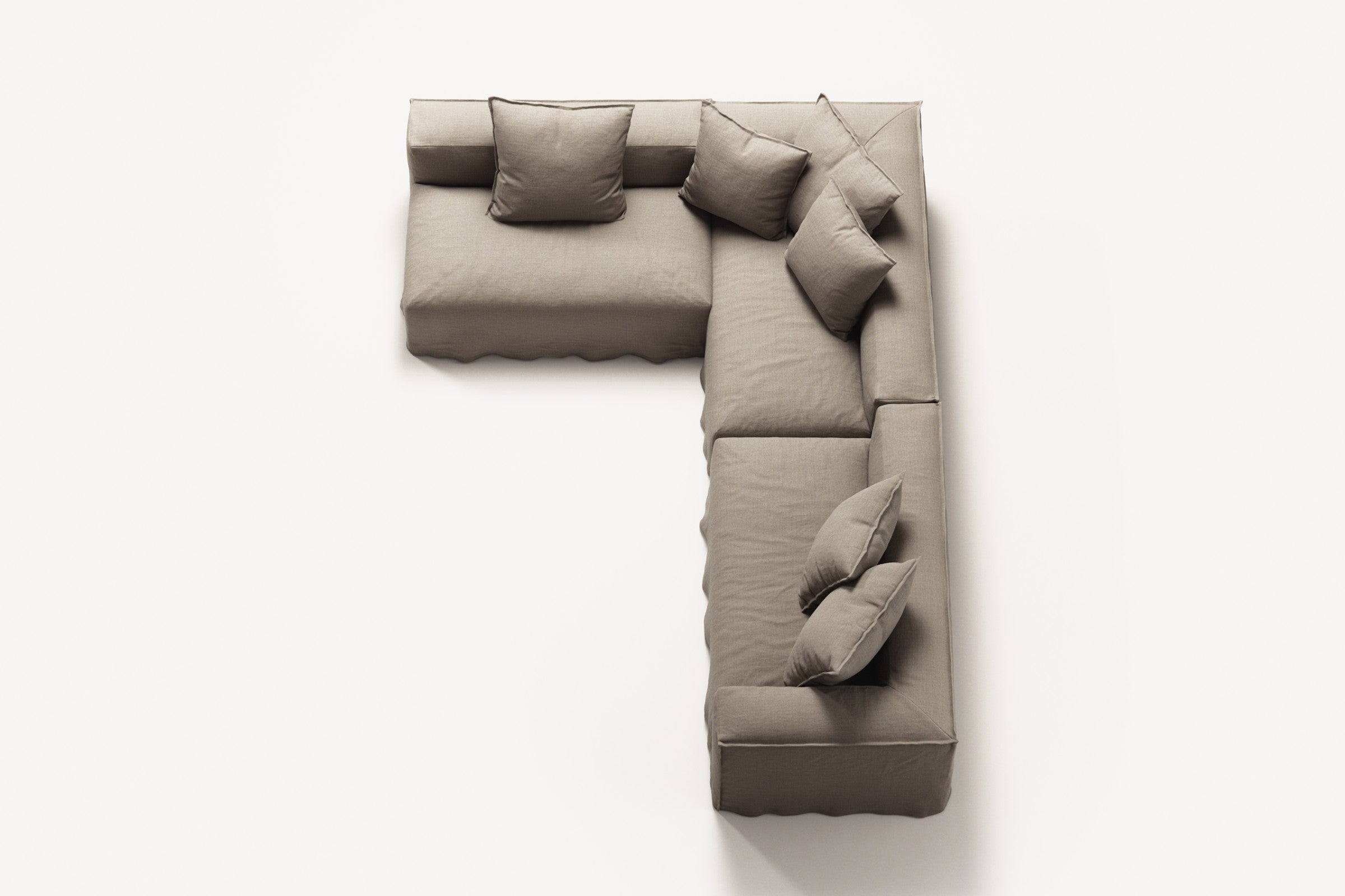 NOMAD - 5 Seat corner with open end - Left - Pure Linen Sandy Beige