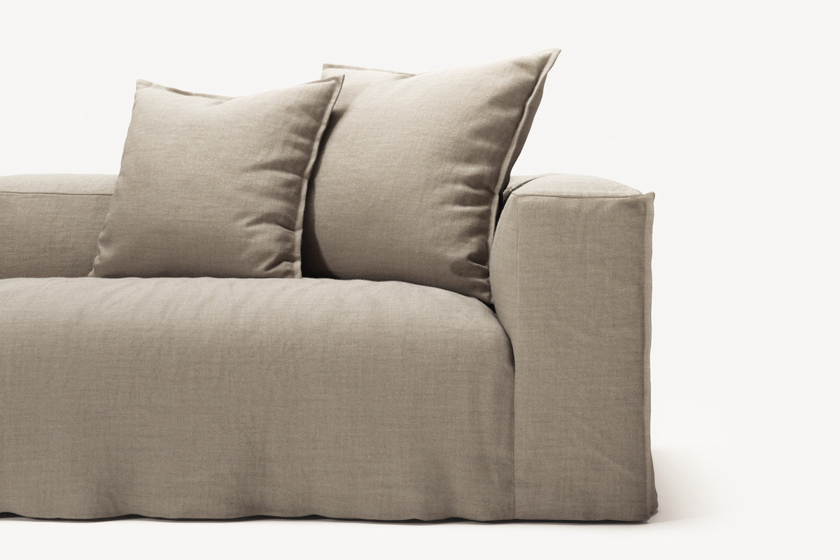 NOMAD - 5 Seat corner with open end - Left - Pure Linen Sandy Beige
