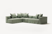 NOMAD - 5 Seat corner with open end - Left - Pure Linen Vivid Green