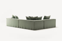 NOMAD - 5 Seat corner with open end - Left - Pure Linen Vivid Green
