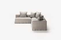 NOMAD - 5 Seat corner with open end - Left - Textured Blend Beige