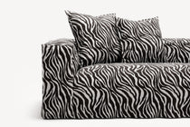 NOMAD - 5 Seat corner with open end - Right - Chenille Jacquard Zebra Black White