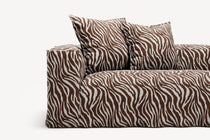 NOMAD - 5 Seat corner with open end - Right - Chenille Jacquard Zebra Brown White
