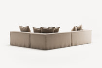 NOMAD - 5 Seat corner with open end - Right - Brushed Cotton Sandy Beige
