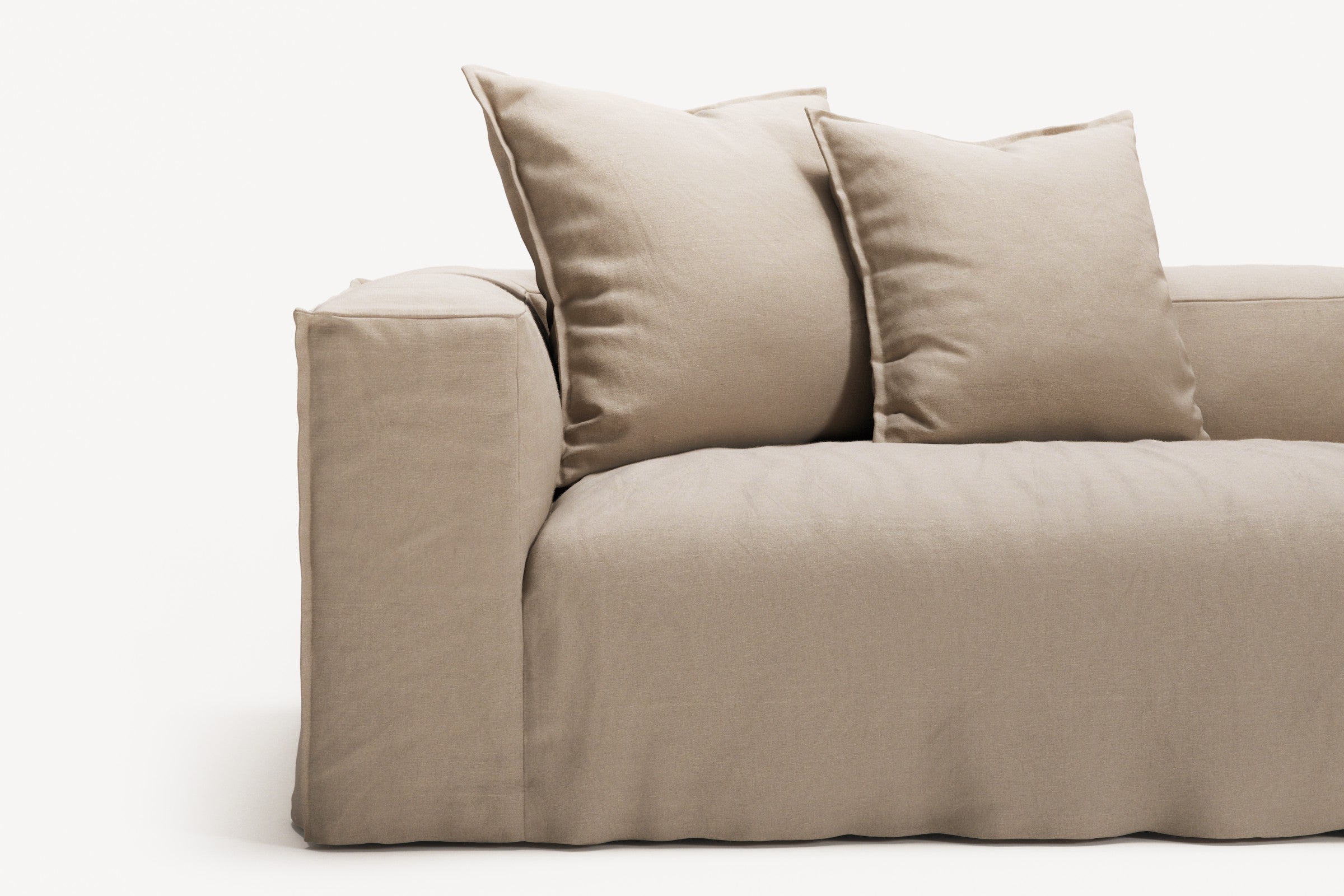 NOMAD - 5 Seat corner with open end - Right - Brushed Cotton Sandy Beige