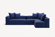 NOMAD - 5 Seat corner with open end - Right - Brushed Cotton Dark Blue