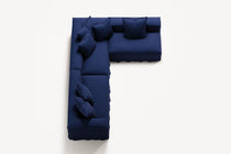 NOMAD - 5 Seat corner with open end - Right - Brushed Cotton Dark Blue