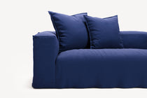 NOMAD - 5 Seat corner with open end - Right - Brushed Cotton Dark Blue