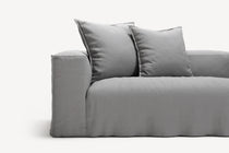 NOMAD - 5 Seat corner with open end - Right - Brushed Cotton Light Gray