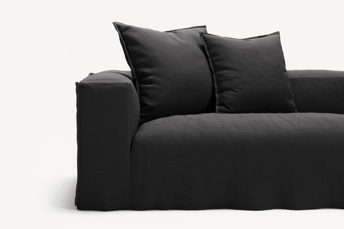 NOMAD - 5 Seat corner with open end - Right - Pure Linen Dark Charcoal
