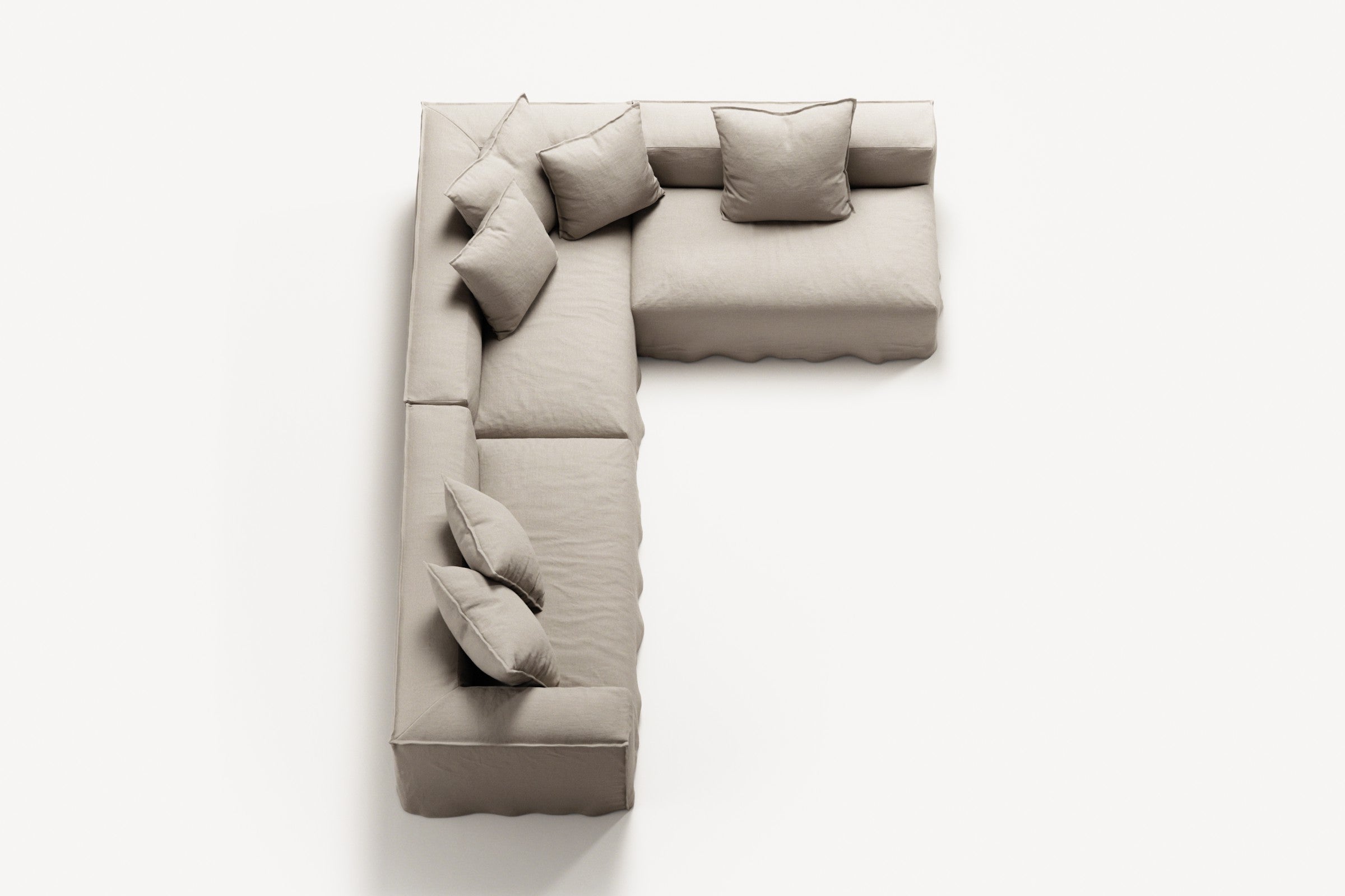 NOMAD - 5 Seat corner with open end - Right - Pure Linen Off-White