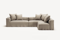NOMAD - 5 Seat corner with open end - Right - Pure Linen Sandy Beige