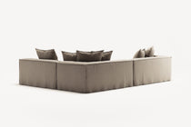 NOMAD - 5 Seat corner with open end - Right - Pure Linen Sandy Beige