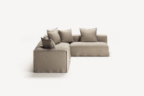 NOMAD - 5 Seat corner with open end - Right - Pure Linen Sandy Beige