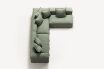 NOMAD - 5 Seat corner with open end - Right - Pure Linen Vivid Green