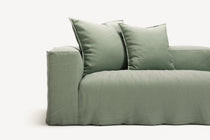 NOMAD - 5 Seat corner with open end - Right - Pure Linen Vivid Green