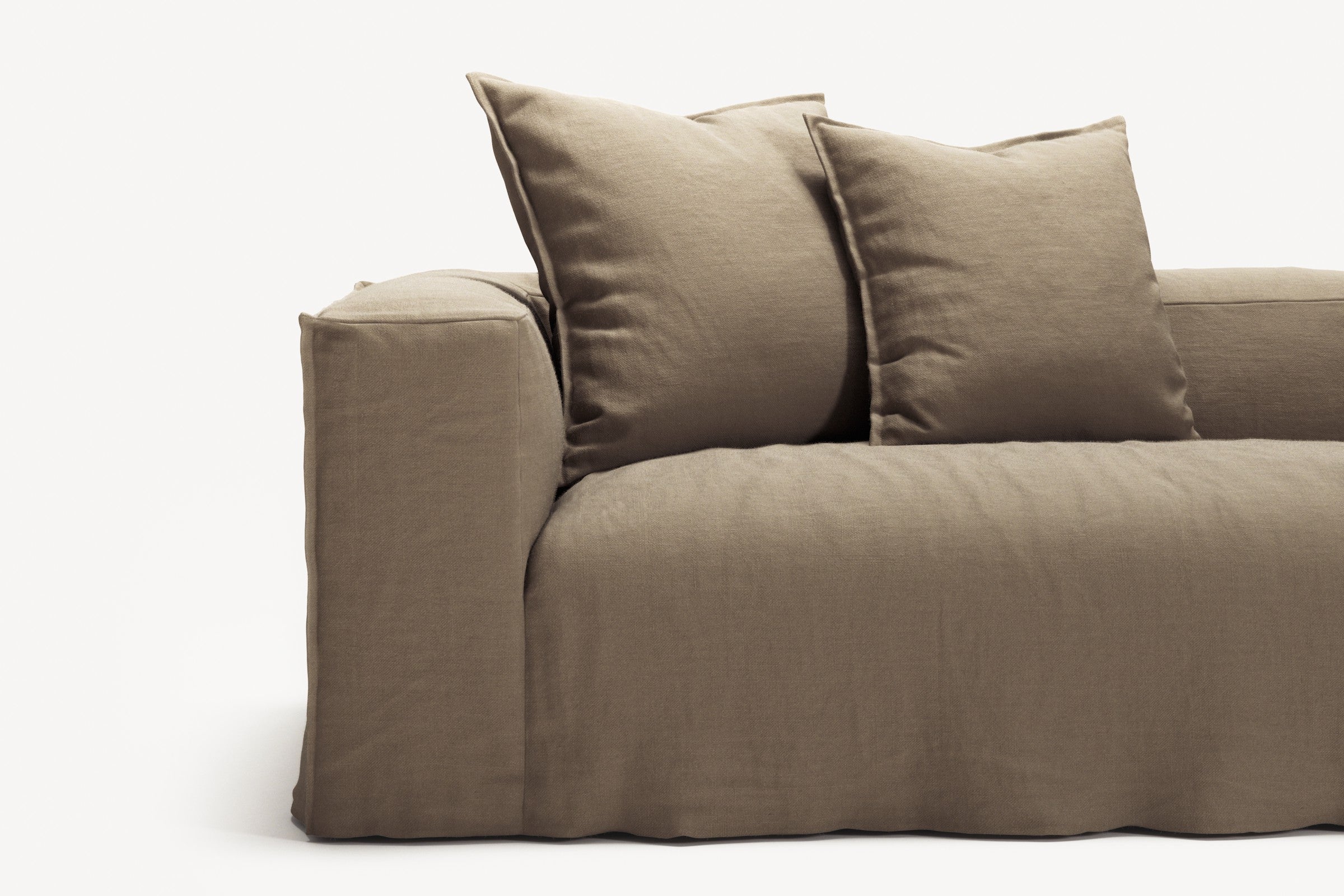 NOMAD - 5 Seat corner with open end - Right - Pure Linen Natural