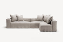 NOMAD - 5 Seat corner with open end - Right - Textured Blend Beige
