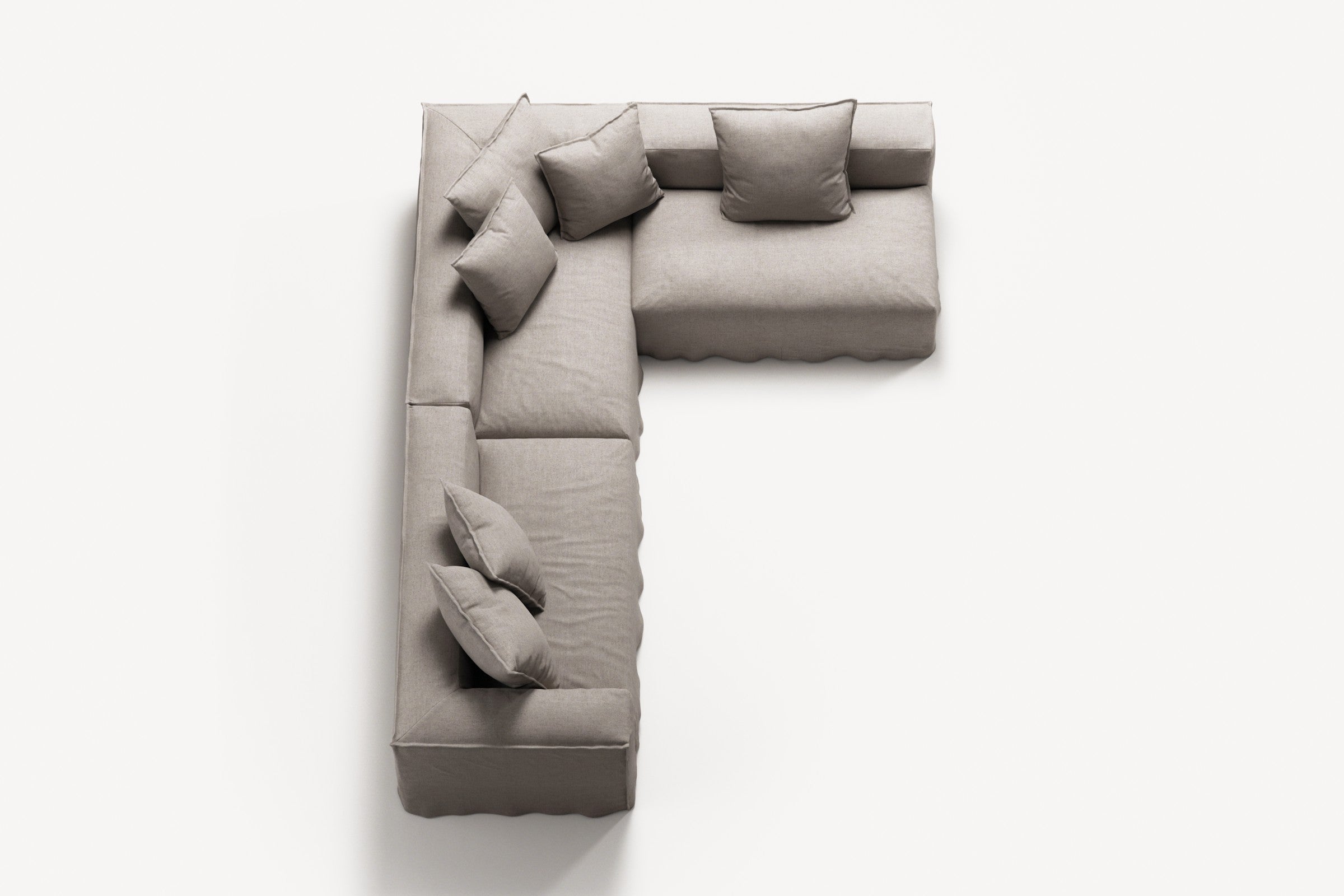 NOMAD - 5 Seat corner with open end - Right - Textured Blend Beige