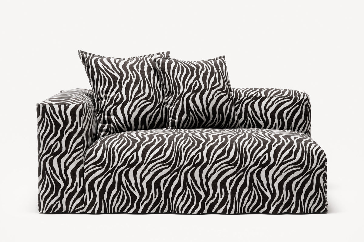 NOMAD - 2 Seat - Left - Chenille Jacquard Zebra Black White