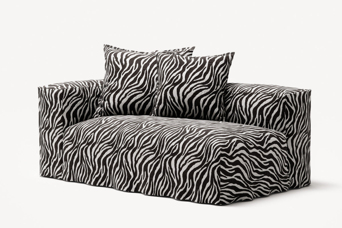 NOMAD - 2 Seat - Left - Chenille Jacquard Zebra Black White