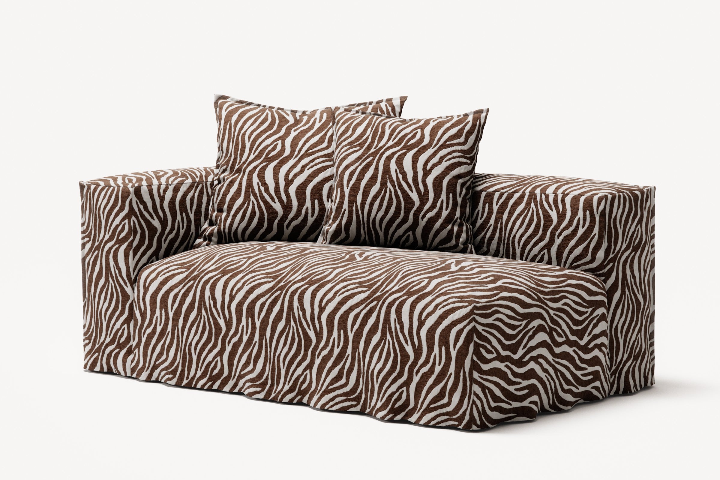 NOMAD - 2 Seat - Left - Chenille Jacquard Zebra Brown White