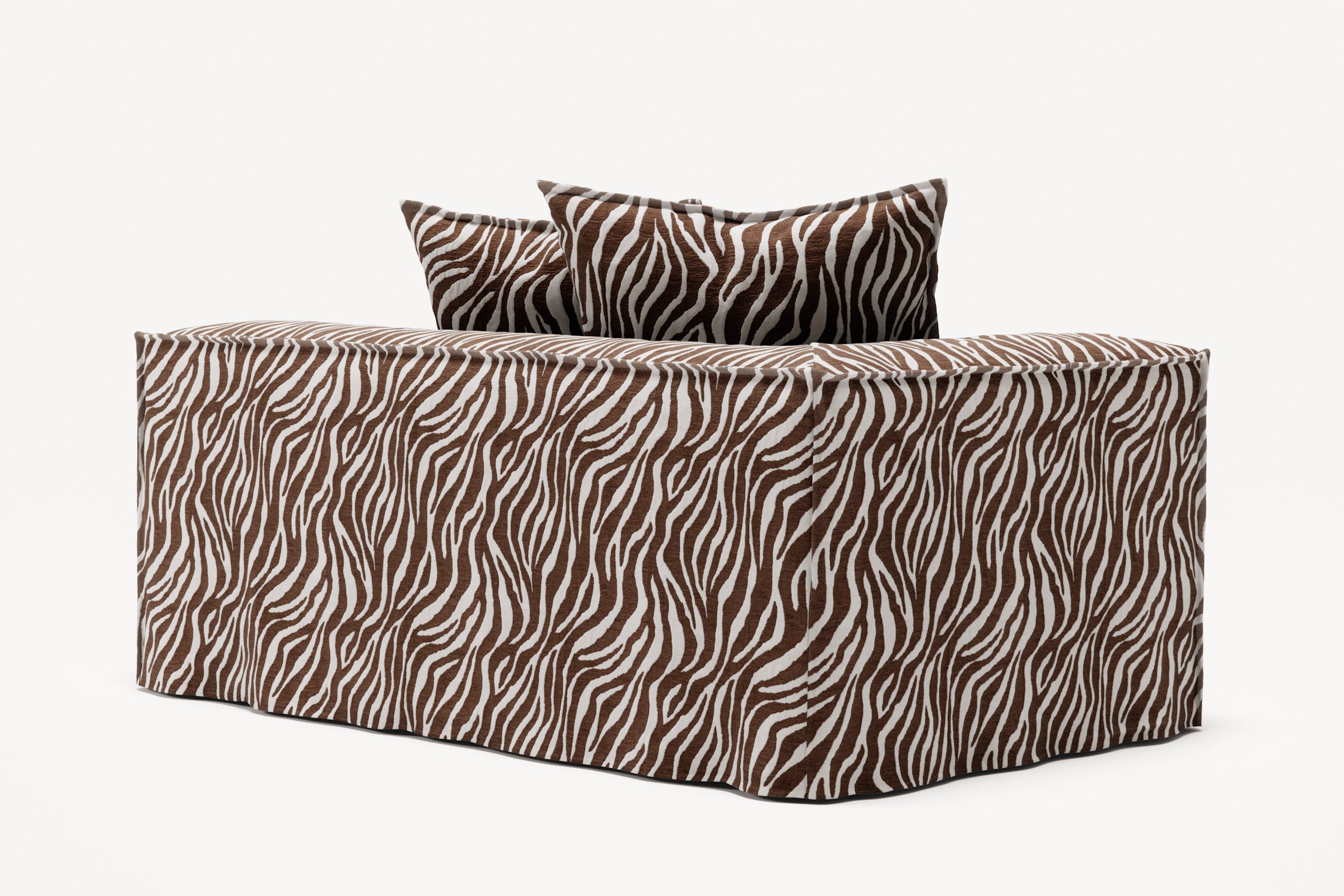 NOMAD - 2 Seat - Left - Chenille Jacquard Zebra Brown White