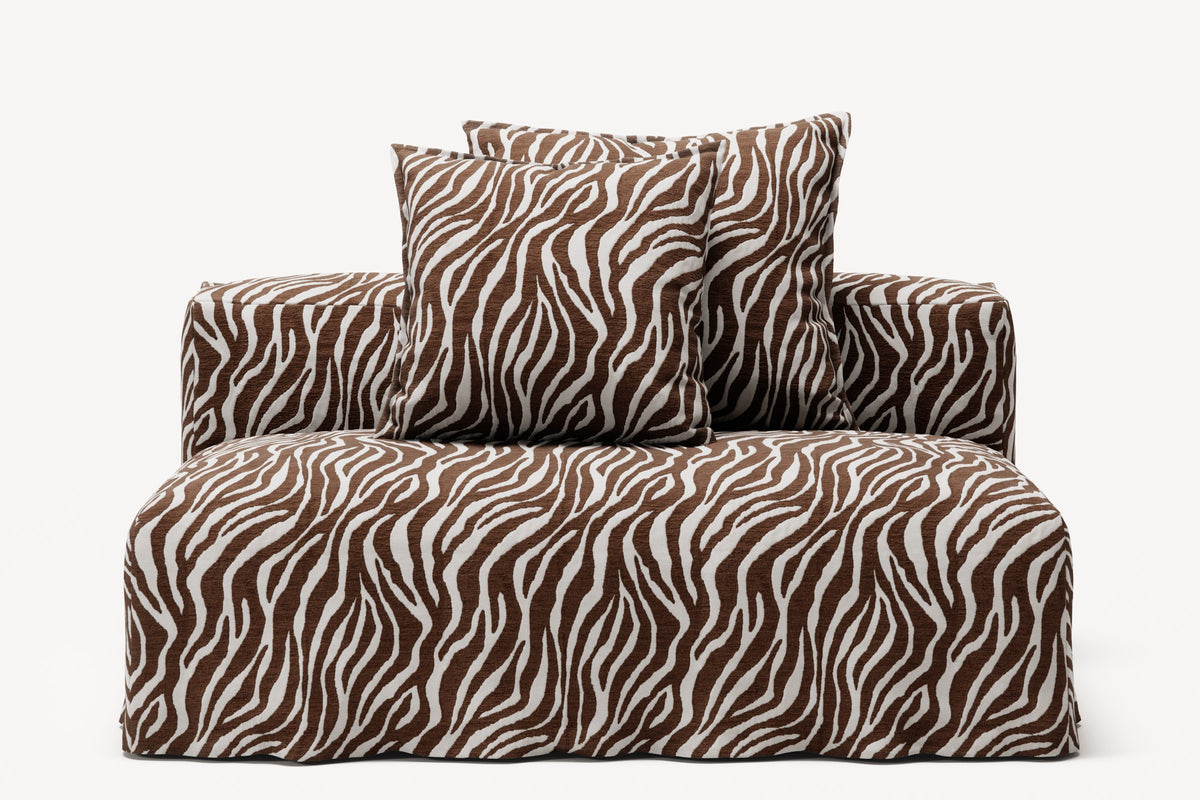 NOMAD - Seat - Chenille Jacquard Zebra Brown White