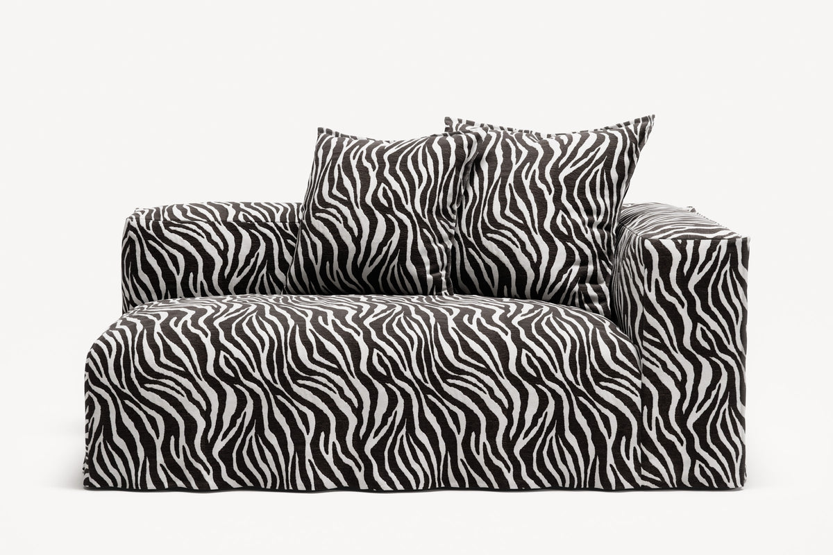 NOMAD - 2 Seat - Right - Chenille Jacquard Zebra Black White