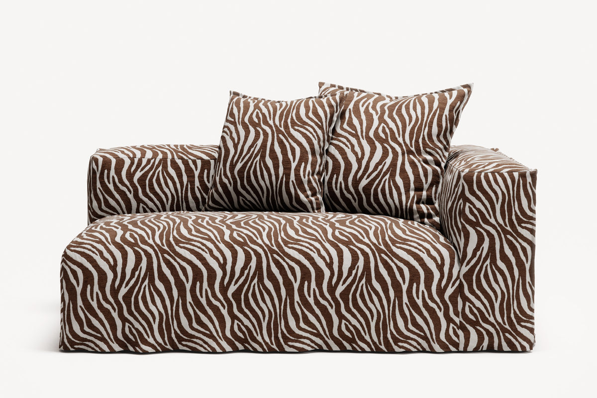 NOMAD - 2 Seat - Right - Chenille Jacquard Zebra Brown White
