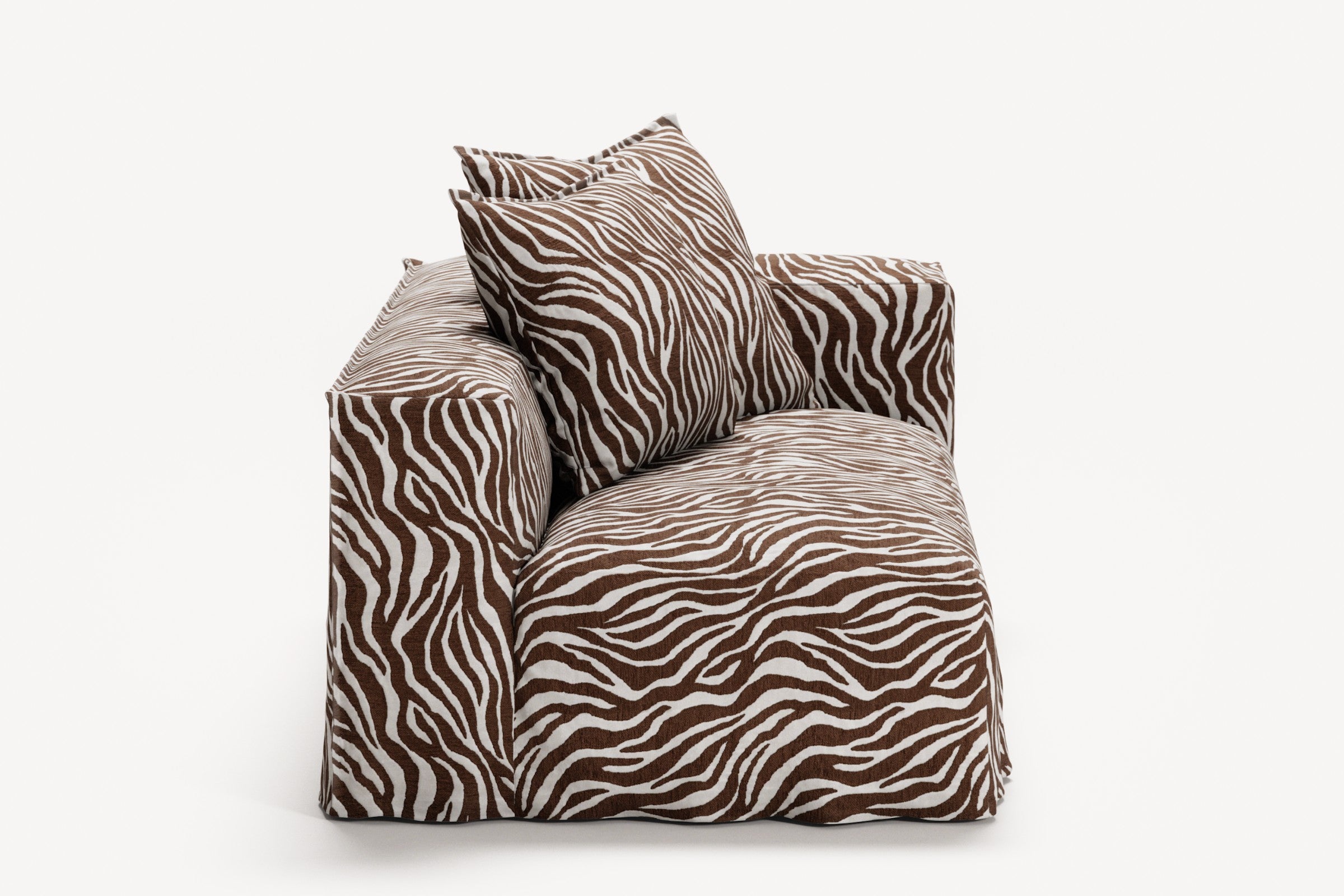 NOMAD - 2 Seat - Right - Chenille Jacquard Zebra Brown White