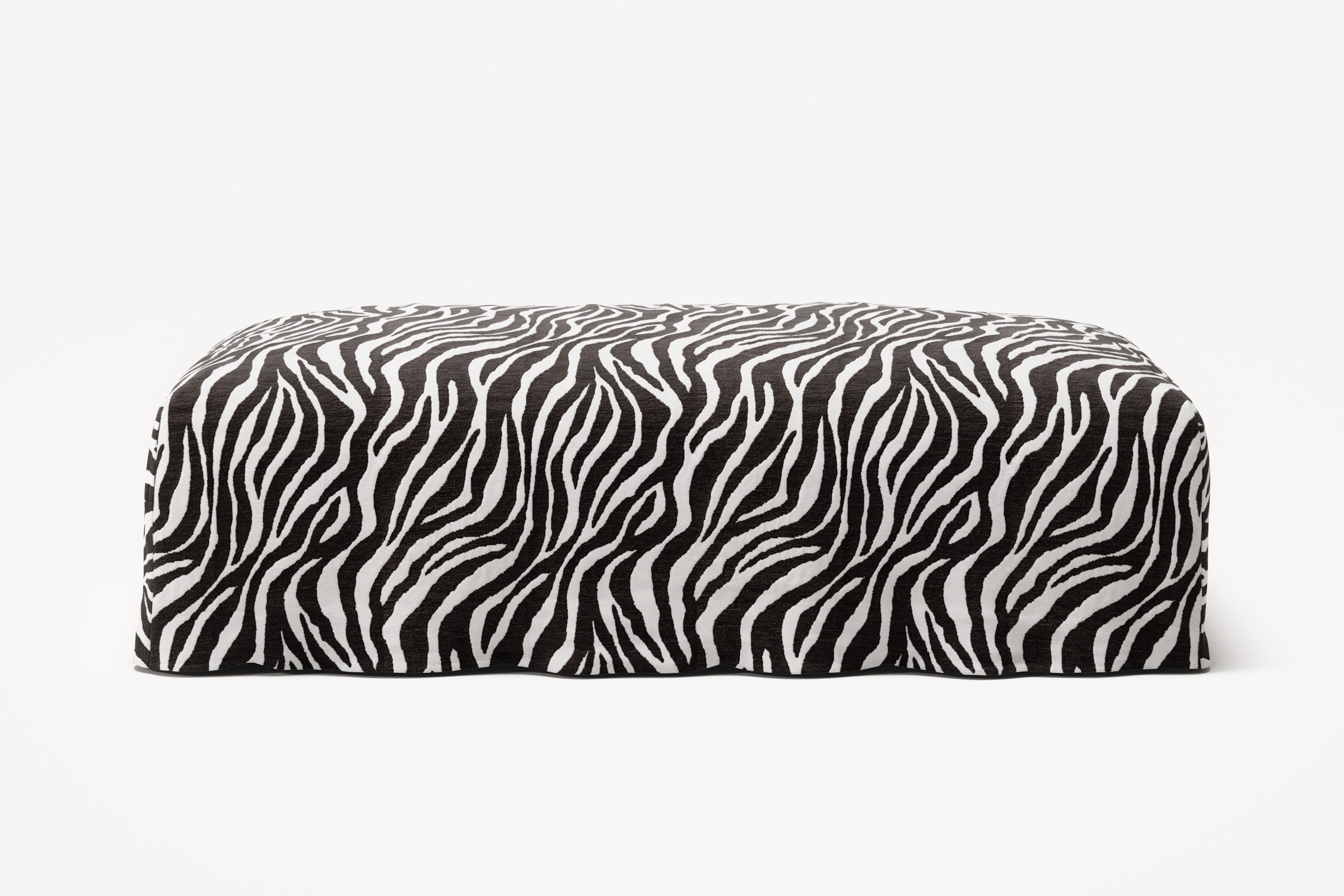 NOMAD - Pouf - Chenille Jacquard Zebra Black White