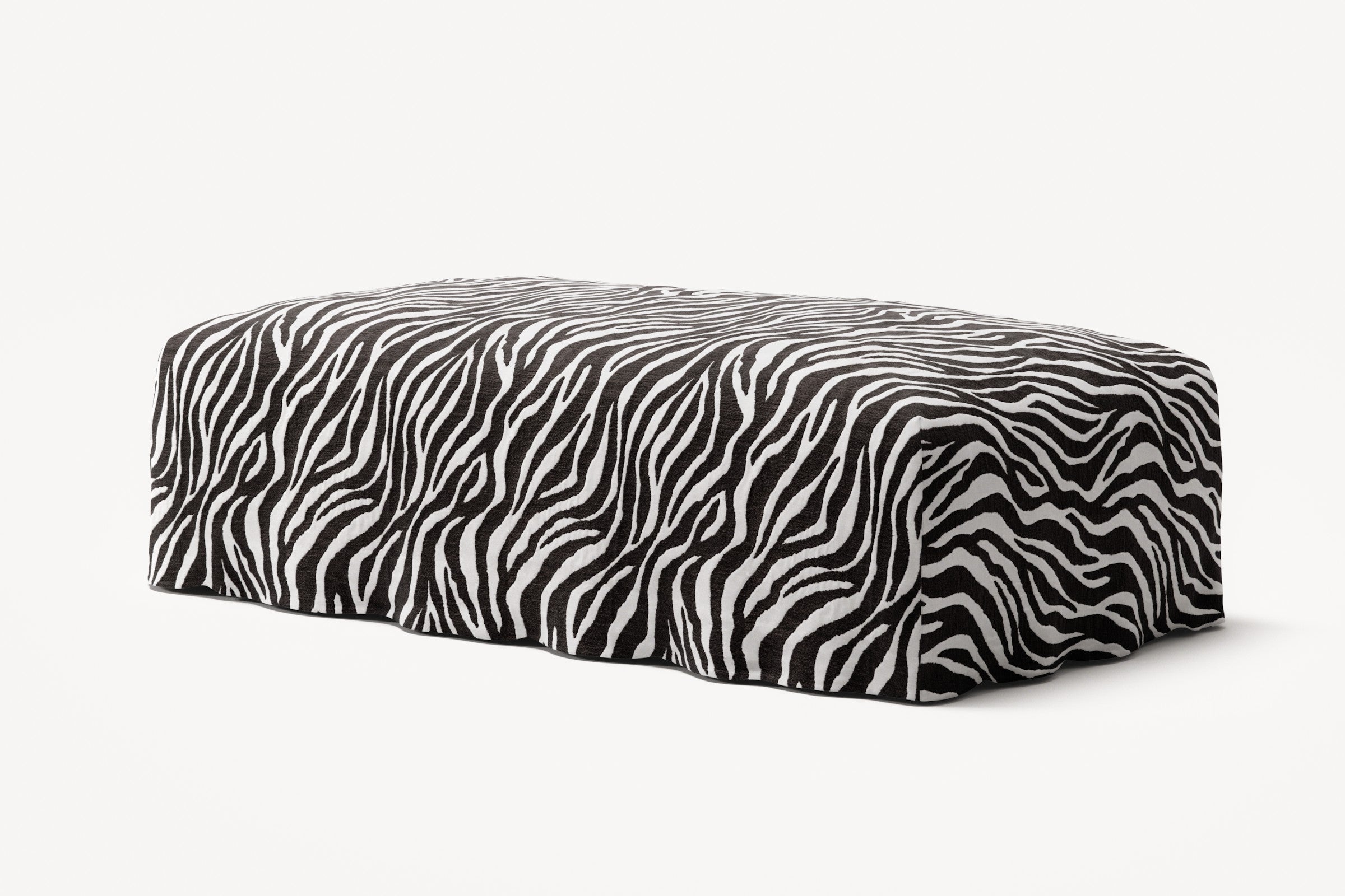 NOMAD - Pouf - Chenille Jacquard Zebra Black White