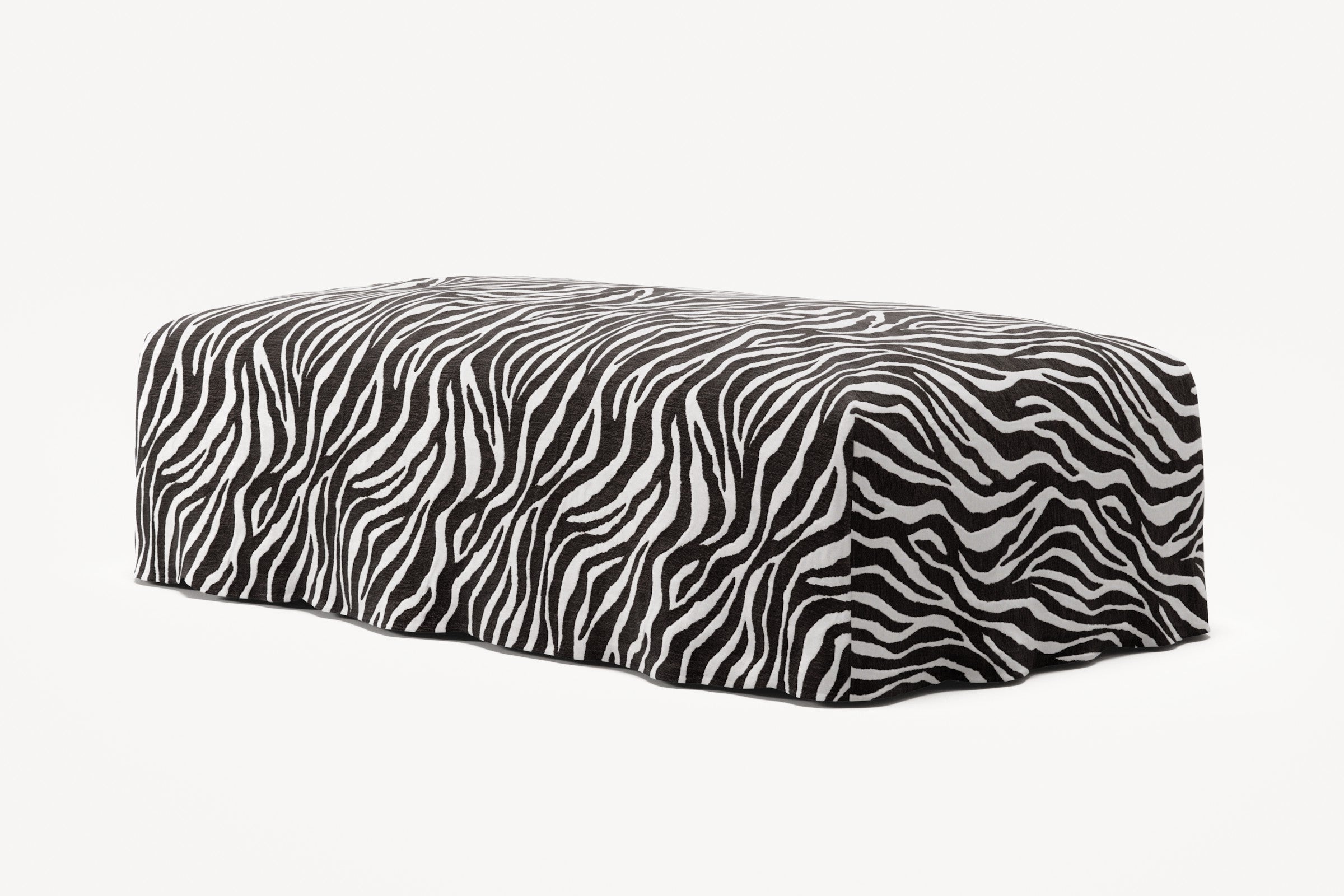 NOMAD - Pouf - Chenille Jacquard Zebra Black White