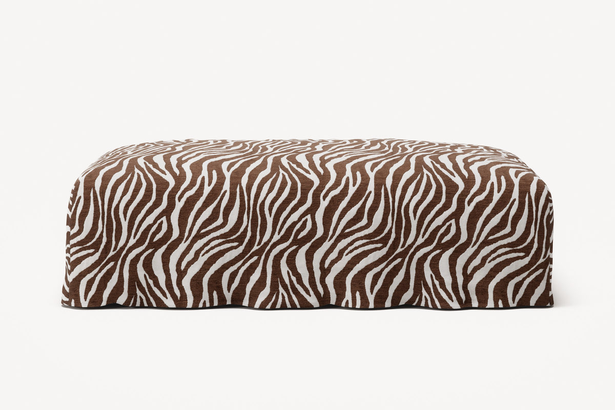 NOMAD - Pouf - Chenille Jacquard Zebra Brown White